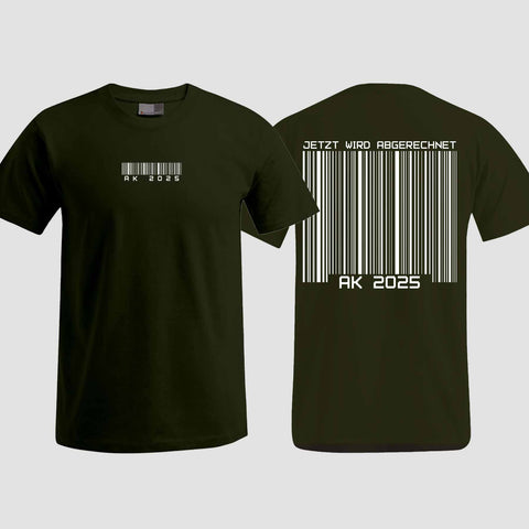 1027 "Barcode" Abschlussklasse T-Shirt beidseitig bedruckt