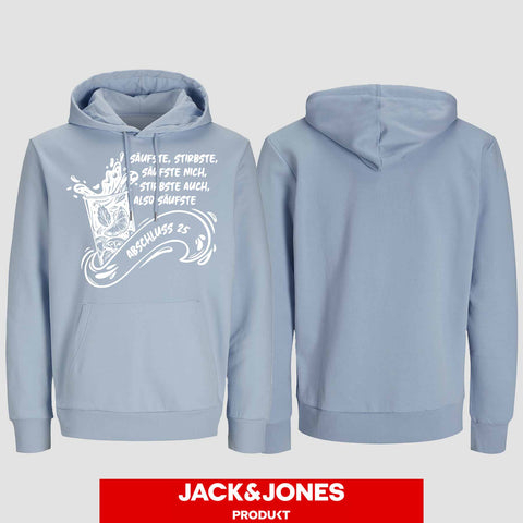1048 "Säufste" Abschluss Hoodie by Jack&Jones einseitig bedruckt