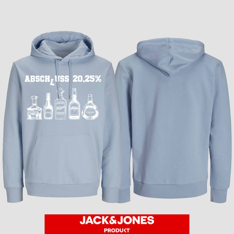 1039 "Abschluss 20,25%" Abschluss Hoodie by Jack&Jones einseitig bedruckt