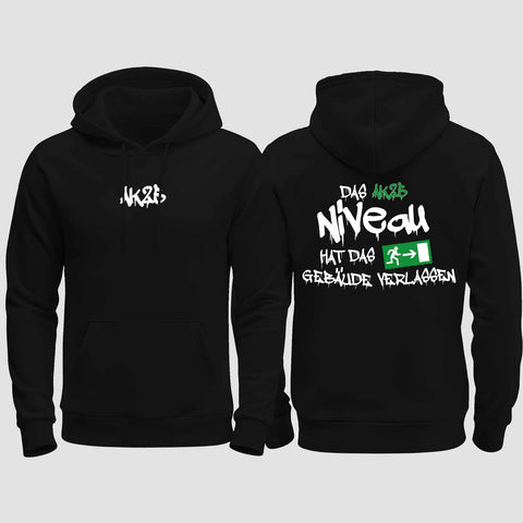 1035 "das Niveau" Abschluss regular College Hoodie beidseitig bedruckt