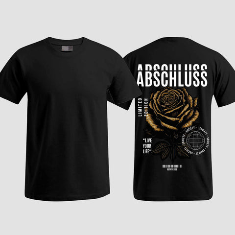 1041 "Streetwear Rose" Abschluss T-Shirt einseitig bedruckt