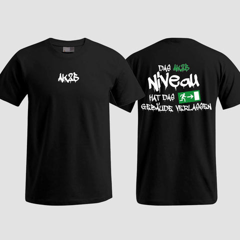 1035 "Niveau" Abschluss T-Shirt beidseitig bedruckt