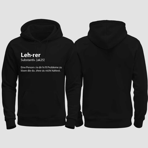 1049 "Lehrer" Abschluss regular College Hoodie einseitig bedruckt