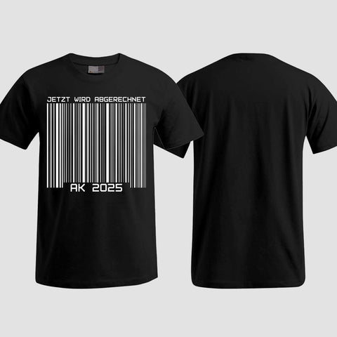 1026 "Barcode" Abschlussklasse T-Shirt einseitig bedruckt