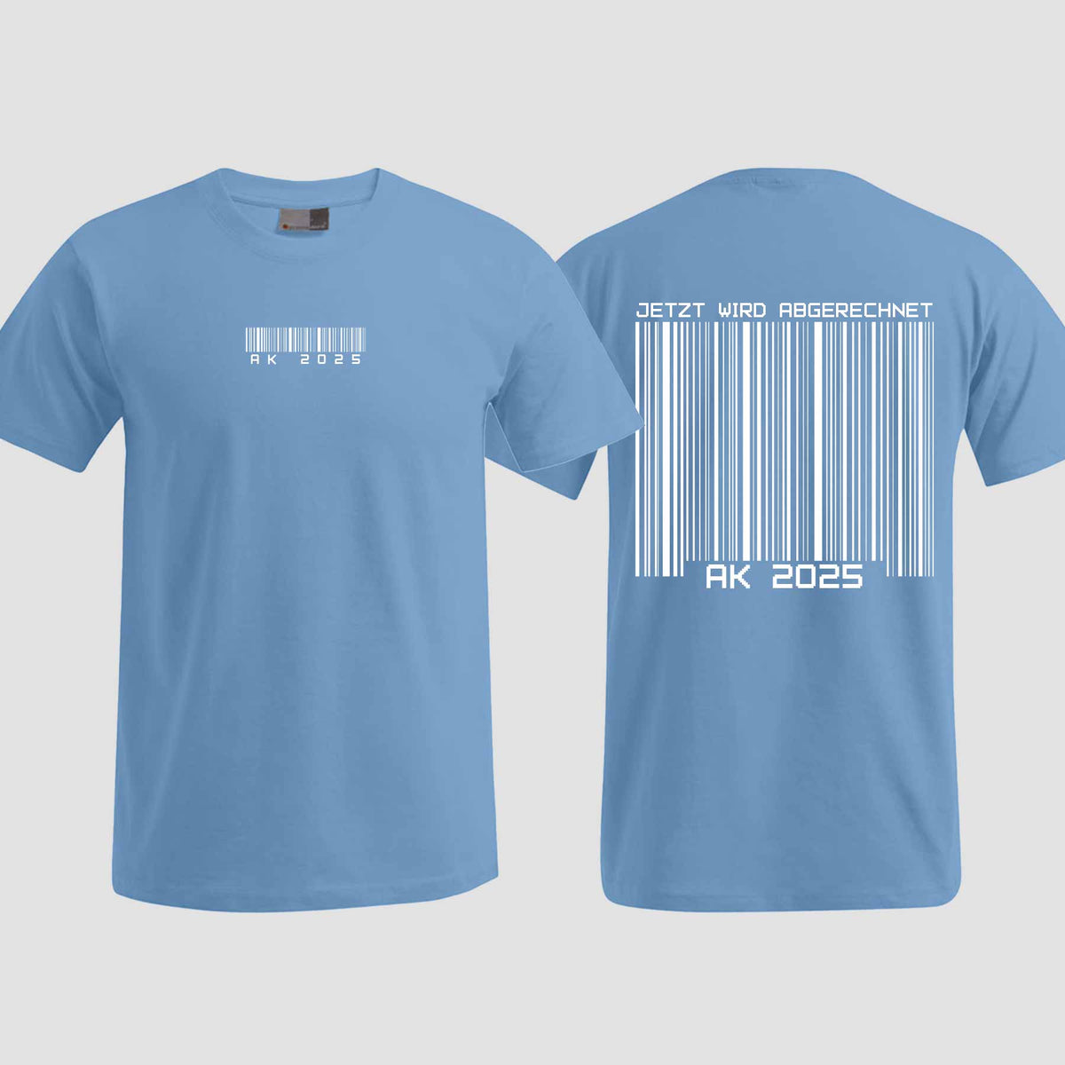 1027 "Barcode" Abschlussklasse T-Shirt beidseitig bedruckt