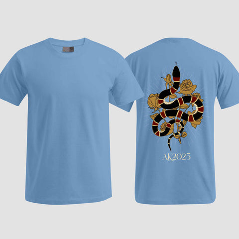 1042 "Streetwear Snake" Abschluss T-Shirt einseitig bedruckt