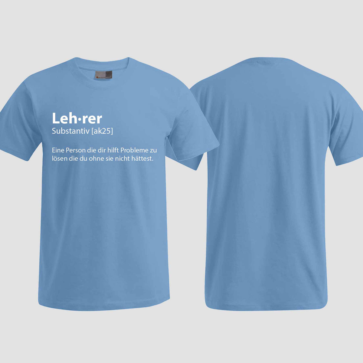 1049 "Definition Lehrer" Abschluss T-Shirt einseitig bedruckt