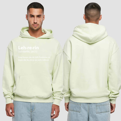 1050 "Definition Lehrerin" Abschluss Premium Oversize Hoodie einseitig bedruckt