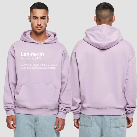 1050 "Definition Lehrerin" Abschluss Premium Oversize Hoodie einseitig bedruckt