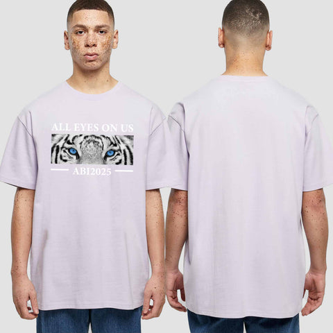 1021 "All Eyes on us - Tiger" Abi Oversize T-Shirt einseitig bedruckt