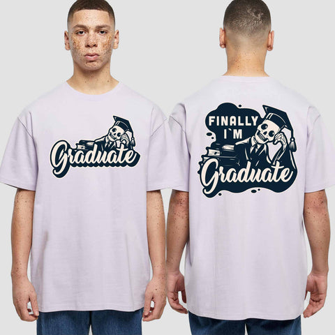 1059 "Finally" Abschluss Oversize T-Shirt beidseitig bedruckt