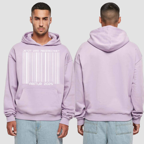 1025 "Barcode" Abi Premium Oversize Hoodie einseitig bedruckt