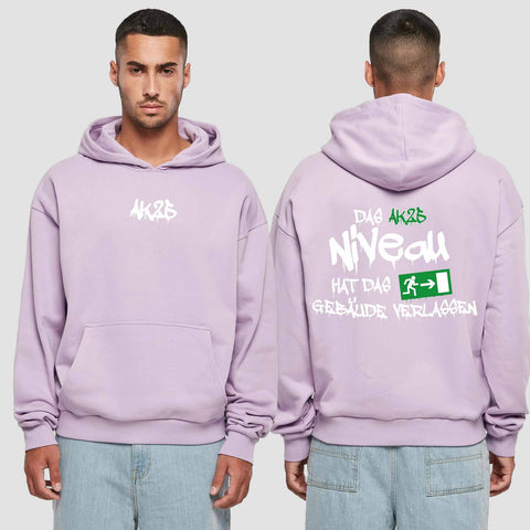 1035 "das Niveau" Abschluss Premium Oversize Hoodie beidseitig bedruckt