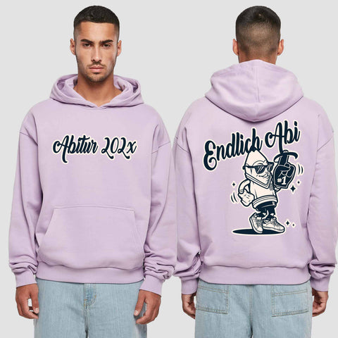 1060 "Endlich Abi" Abi Premium Oversize Hoodie beidseitig bedruckt