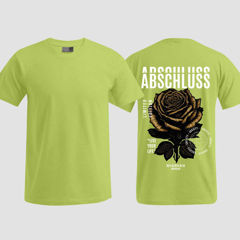 1041 "Streetwear Rose" Abschluss T-Shirt einseitig bedruckt