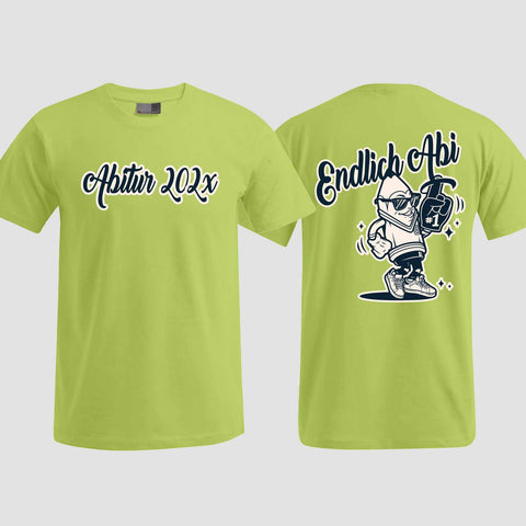 1060 "Endlich Abi" Abi T-Shirt beidseitig bedruckt