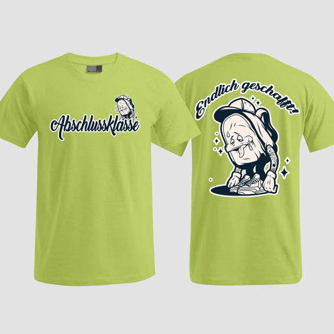 1058 "Endlich" Abschluss T-Shirt beidseitig bedruckt