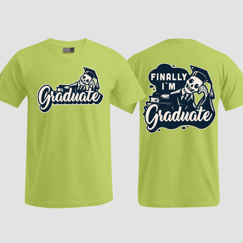 1059 "Finally" Abschluss T-Shirt beidseitig bedruckt