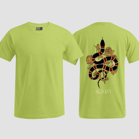 1042 "Streetwear Snake" Abschluss T-Shirt einseitig bedruckt