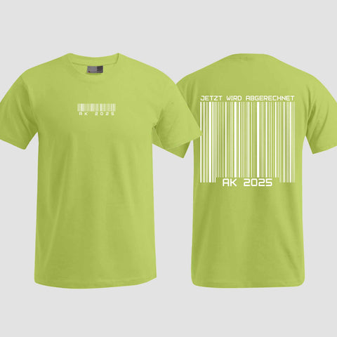 1027 "Barcode" Abschlussklasse T-Shirt beidseitig bedruckt