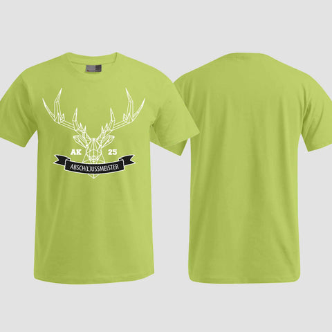1015 "Absch(l)ussmeister polygon" Abschluss T-Shirt einseitig bedruckt