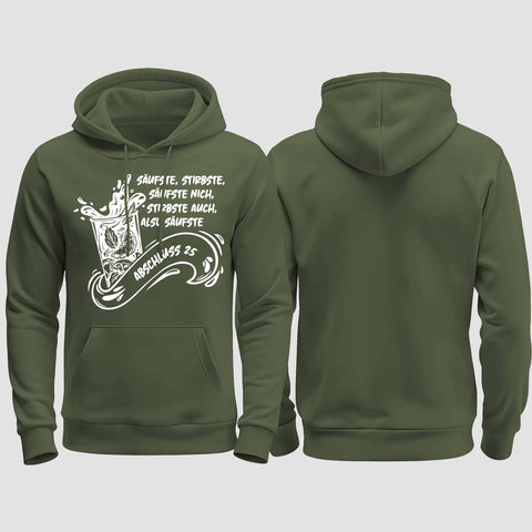 1048 "Säufste" Abschluss regular College Hoodie einseitig bedruckt