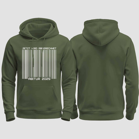 1025 "Barcode Abi" Abi regular College Hoodie einseitig bedruckt