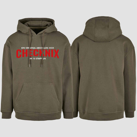 1029 "CHECKNIX" Abschluss Oversize Hoodie einseitig bedruckt