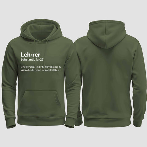 1049 "Lehrer" Abschluss regular College Hoodie einseitig bedruckt