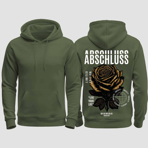 1041 "Rose" Abschluss regular College Hoodie einseitig bedruckt