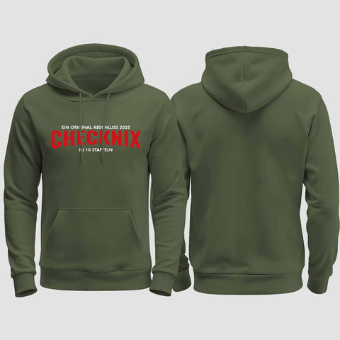 1029 "Checknix" Abschluss regular College Hoodie einseitig bedruckt