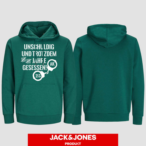 1008 "Unschuldig gesessen" Abschluss Hoodie by Jack&Jones einseitig bedruckt