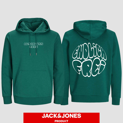 1036 "Endlich frei" Abschluss / Abi Hoodie by Jack&Jones beidseitig bedruckt