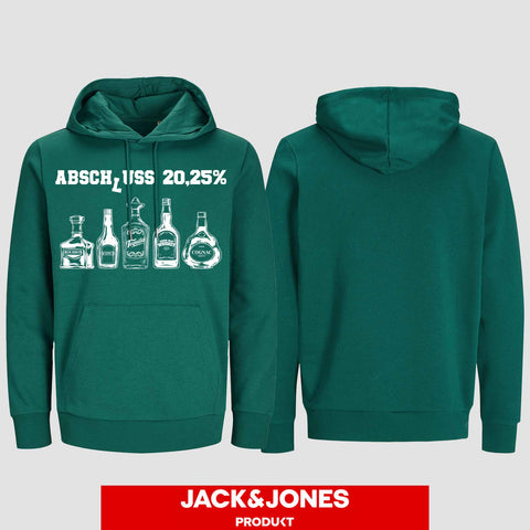 1039 "Abschluss 20,25%" Abschluss Hoodie by Jack&Jones einseitig bedruckt