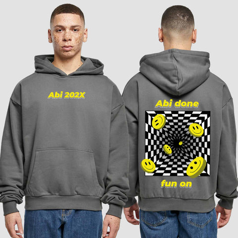 1054 "Abi done" Abi Premium Oversize Hoodie beidseitig bedruckt