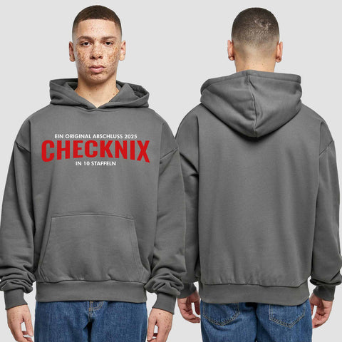 1029 "checknix" Abschluss Premium Oversize Hoodie einseitig bedruckt