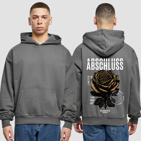 1041 "Rose" Abschluss Premium Oversize Hoodie einseitig bedruckt