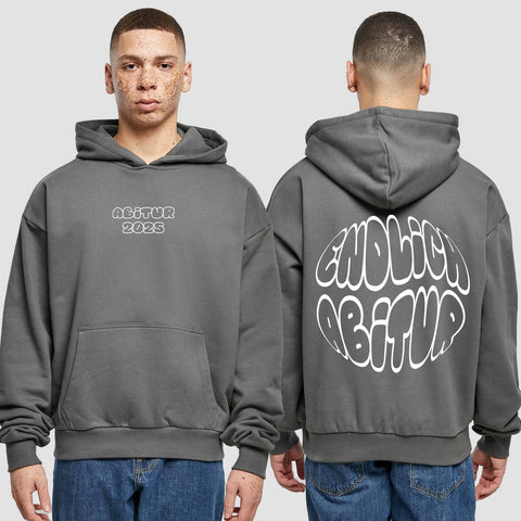1037 "endlich Frei" Abi Premium Oversize Hoodie beidseitig bedruckt