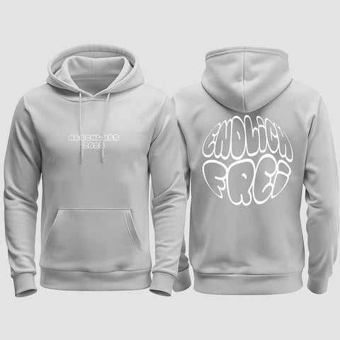 1036 "Endlich Frei" Abschluss regular College Hoodie beidseitig bedruckt