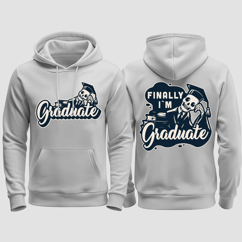 1059 "Finally" Abschluss regular College Hoodie beidseitig bedruckt