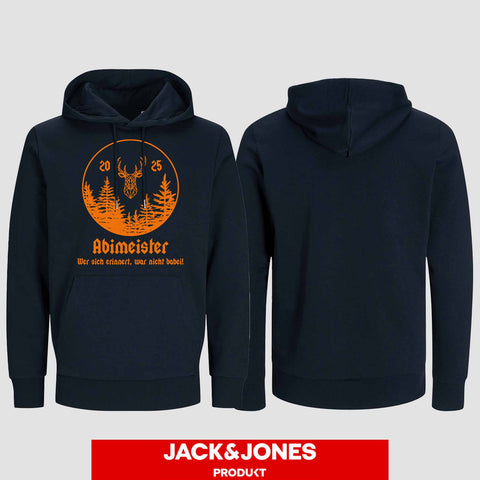 1004 "Abimeister" Abi Hoodie by Jack&Jones einseitig bedruckt