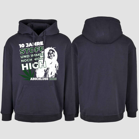 1030 "10 Jahre Stoff" Abschluss Oversize Hoodie einseitig bedruckt