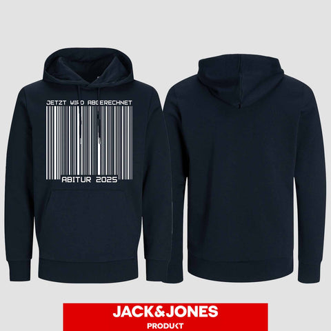 1025 "Barcode" ABI Hoodie by Jack&Jones einseitig bedruckt