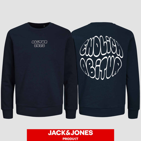 1037 "Endlich frei" Abi Sweatshirt by Jack&Jones beidseitig bedruckt