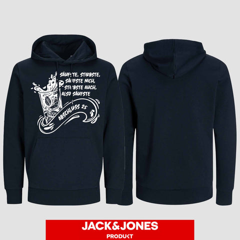 1048 "Säufste" Abschluss Hoodie by Jack&Jones einseitig bedruckt