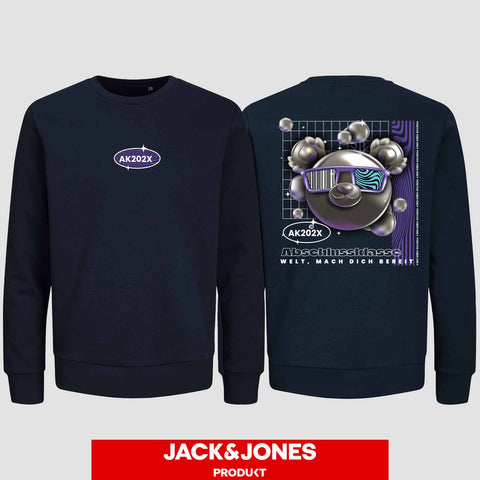 1055 "Welt, mach dich bereit" Abschluss Sweatshirt by Jack&Jones beidseitig bedruckt