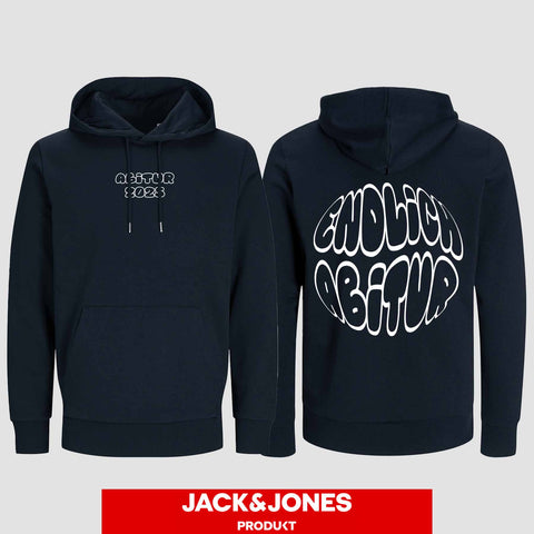 1037 "Endlich Abitur" Abi Hoodie by Jack&Jones beidseitig bedruckt