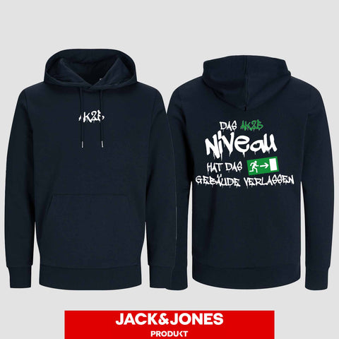 1035 "Das Niveau" Abschluss Hoodie by Jack&Jones beidseitig bedruckt