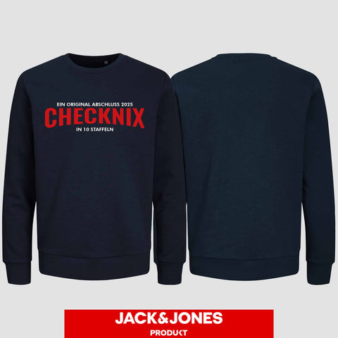 1029 "Checknix" Abschluss Sweatshirt by Jack&Jones einseitig bedruckt