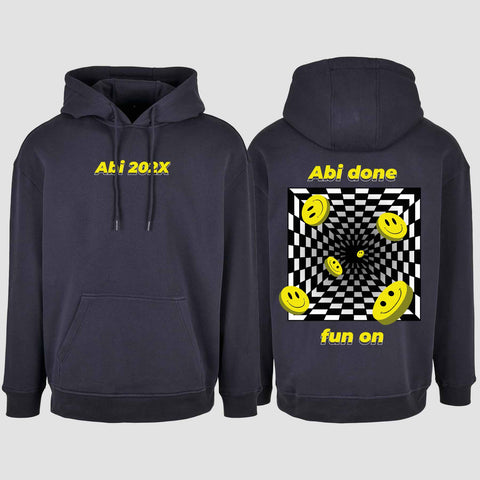 1054 "Abi done" Abi Oversize Hoodie beidseitig bedruckt